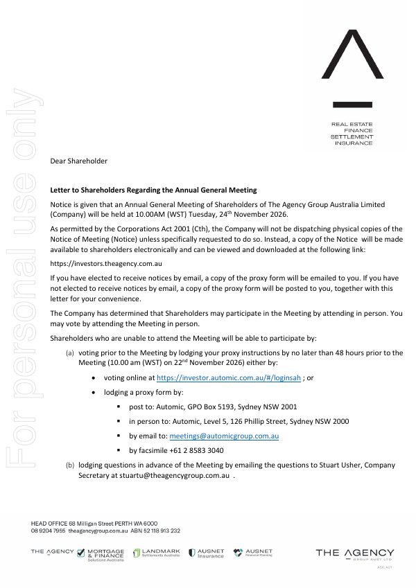 Notice of Annual General Meeting/Proxy Form (front page of the release)